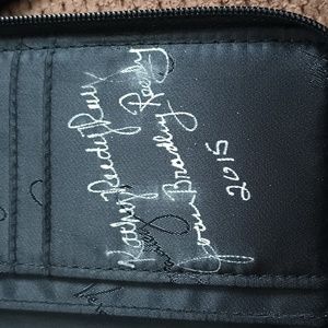 Vera Bradley Wristlet Wallet Hipster Bag HAND SIGNED Black Crossbody
